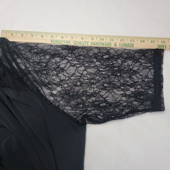 Roamans Black Dress Lace Womens 2X Shift Midi Flowy Whimsygoth Goth Formal Y2K - Picture 11 of 14